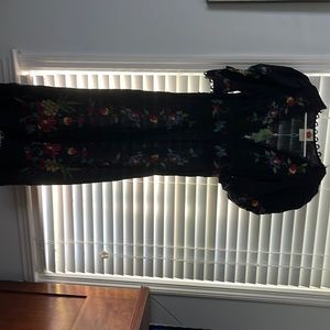 NWT Farm Rio black embroidered dress